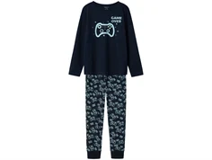 Pyjamassæt fra Name It i dark sapphire med game controller print